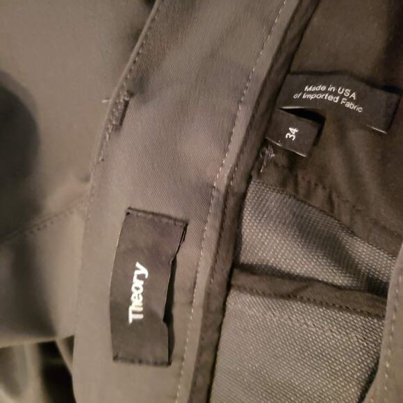 Theory Slim Trouser Pant Light Tapered Leg Charcoal - 34 - Picture 2 of 4